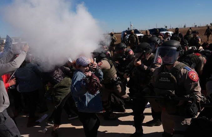 Protesters clash with police at US detention center housing 5-year-old child