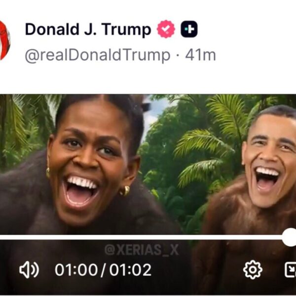 Trump posts video depicting Barack and Michelle Obama as monkeys