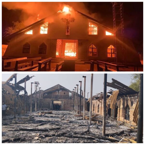 Fire razes Catholic Cathedral in Taraba {PHOTOS}