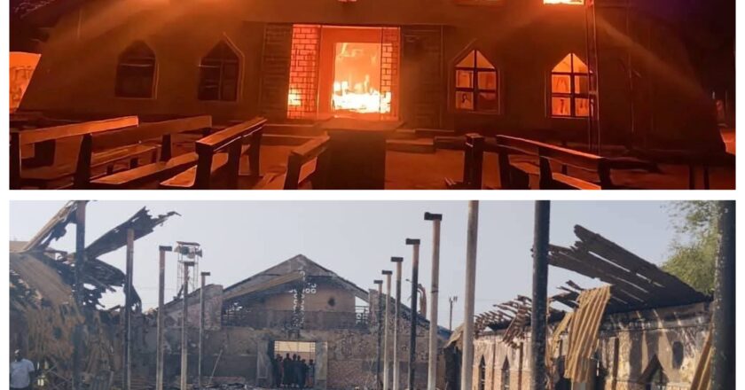 Fire razes Catholic Cathedral in Taraba {PHOTOS}