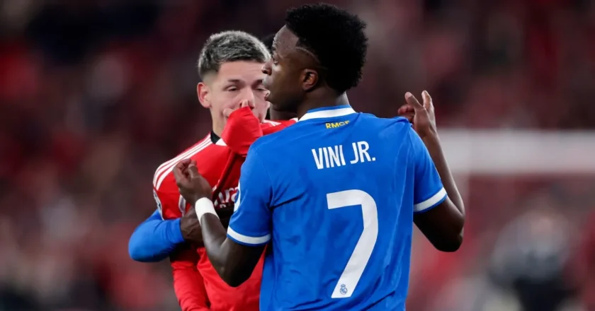 FIFA president calls for footballers who cover their mouths during confrontations to be sent off after Vinicius Jr racism row