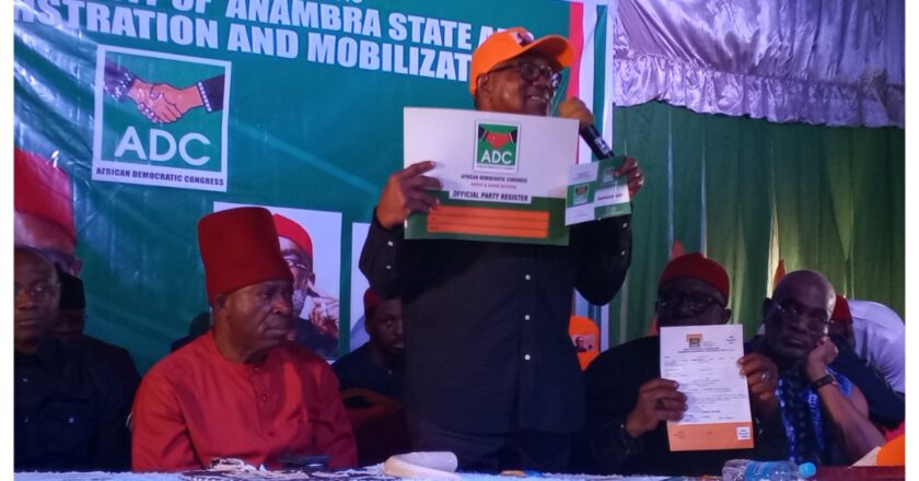 BREAKING : Peter Obi officially picks up ADC membership card in Anambra