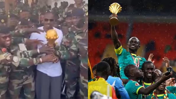 Reaction as Senegal coach takes AFCON trophy to military base after CAF verdict  {VIDEO}