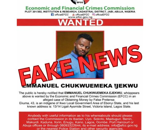 ‘Put A Stop This Now’ – EFCC Warns Against False Claims Linking Sabinus