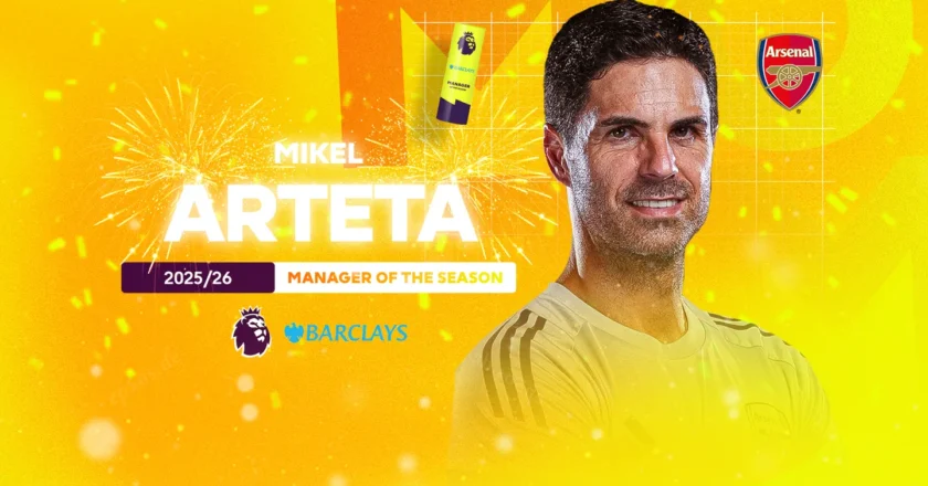 Mikel Arteta named Premier League Manager of the Season after leading Gunners to first title in 22 years