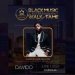 Davido to be inducted into Black Music Walk of Fame