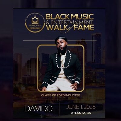 Davido to be inducted into Black Music Walk of Fame
