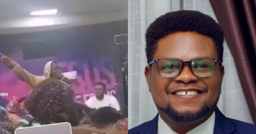 Moment RCCG pastor Tayo Sobowale was accused of attempted r@pe to his face by young lady at LAUTECH congregation (video)