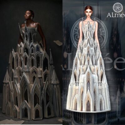 Controversy surrounds Ghanaian actress Nana’s Cathedral dress as a fashion brand alleges ownership of the outfit’s original design.
