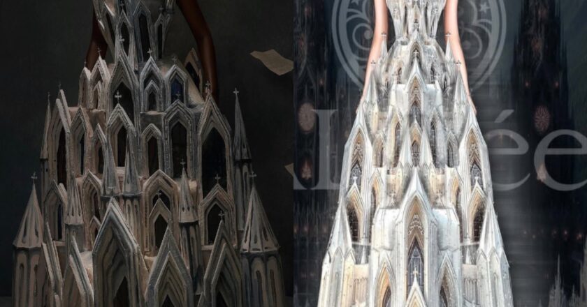 Controversy surrounds Ghanaian actress Nana’s Cathedral dress as a fashion brand alleges ownership of the outfit’s original design.