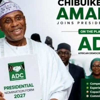 Amaechi Obtains ADC Presidential Nomination Form Ahead Of 2027