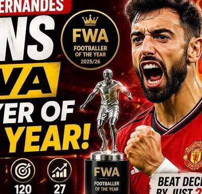 Manchester United captain Bruno Fernandes wins FWA Footballer of the Year