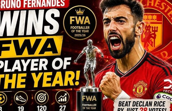 Manchester United captain Bruno Fernandes wins FWA Footballer of the Year