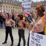 Women in Paris strip to protest after murd£r of 11-year-old girl {VIDEO}