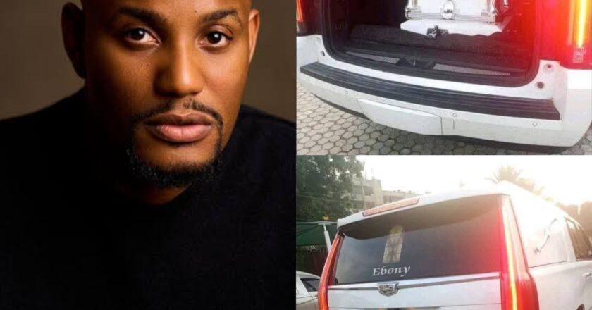 Actor IK Ogbonna leads mourners as Alex Ekubo’s body arrives his hometown Arochukwu ahead of his funeral (videos)