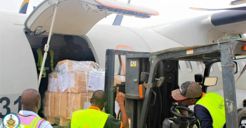NAF delivers election materials for Ekiti gov poll, by-elections {SEE PHOTOS}