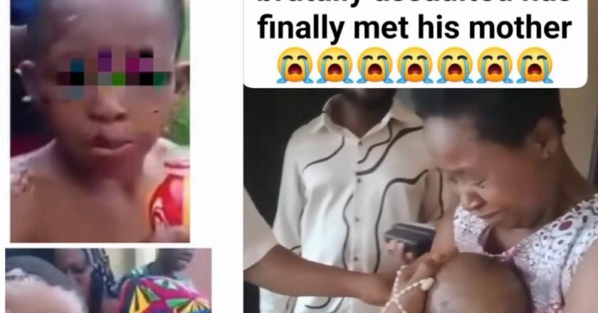 UPDATE : Little boy brut@lised by couple in Anambra reunited with his mother {VIDEO}