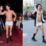 Actor Eric André appears in underwear during ‘Little Brother’ movie premiere.