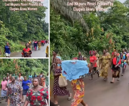 Enugu women stage protest against s£x workers, accuse them of taking over their husbands and sons