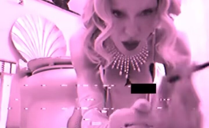Pop Queen Madonna’s b00bs spill out of her dress in racy video to kick off Pride Month {VIDEO}