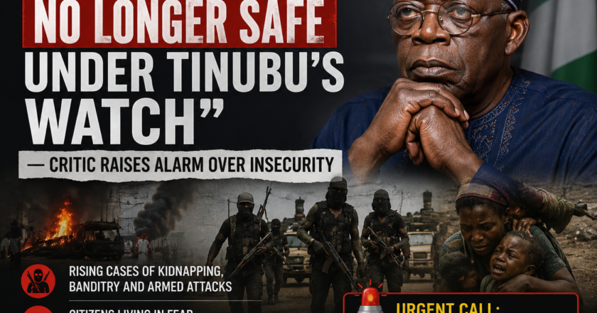 “Nigeria No Longer Safe Under Tinubu’s Watch” — Critic Raises Alarm Over Insecurity