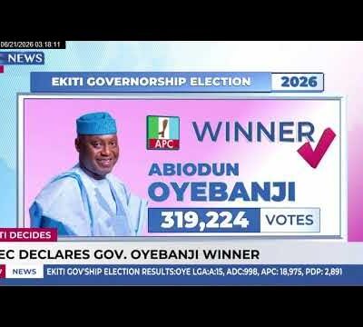BREAKING : INEC declares Biodun Oyebanji winner of Ekiti gov poll
