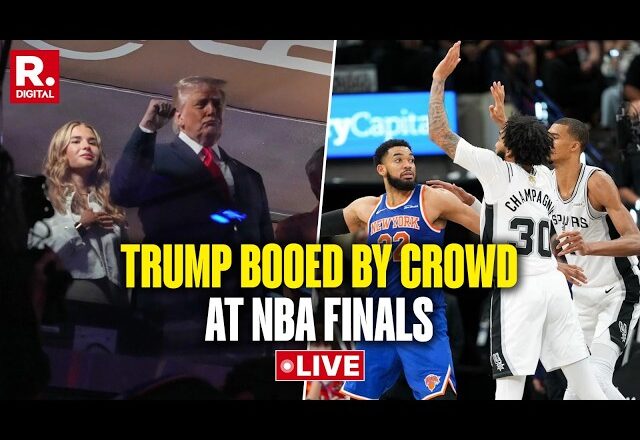 Moment Donald Trump was booed by crowd during basketball game in New York {VIDEO}