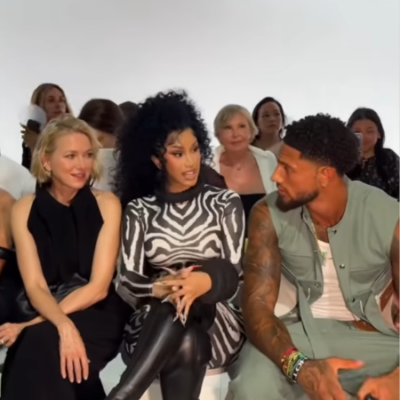 Cardi B and Nigerian goalkeeper, Maduka Okoye, spotted looking cozy at Paris Fashion Week