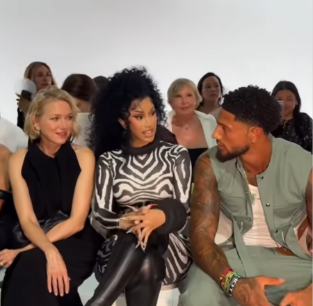 Cardi B and Nigerian goalkeeper, Maduka Okoye, spotted looking cozy at Paris Fashion Week