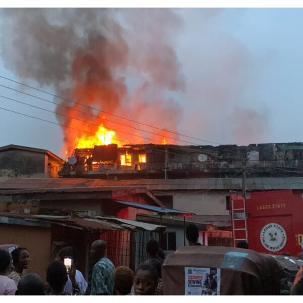 Two firefighters hospitalised as fire engulfs Lagos building in , Ketu-Ikosi