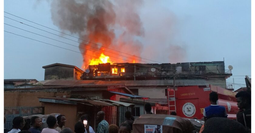 Two firefighters hospitalised as fire engulfs Lagos building in , Ketu-Ikosi
