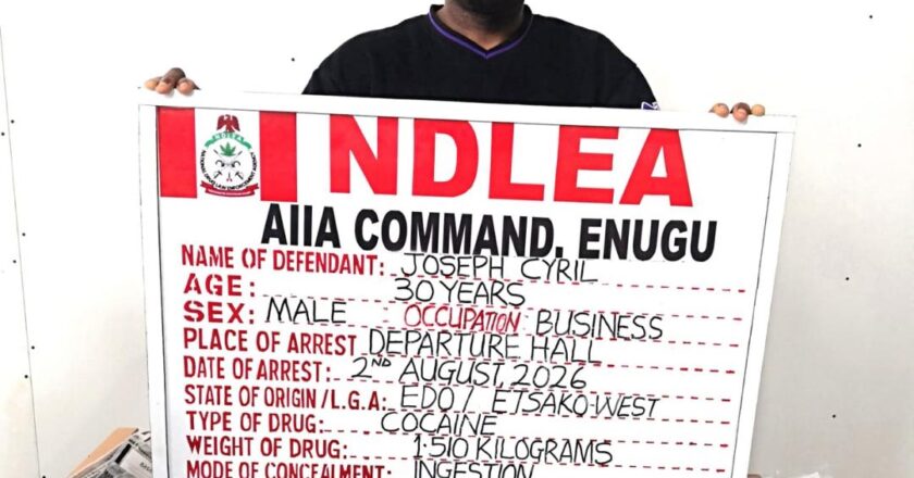Italy-Based Businessman Arrested at Enugu Airport Over Alleged Cocaine Trafficking