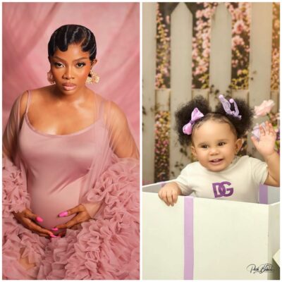 Toke Makinwa reveals her daughter, Yakira’s face as she celebrates her first birthday